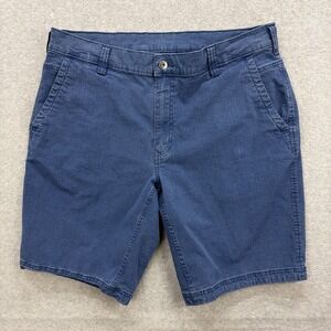 Duluth Trading Shorts Mens 38 Blue Ridge Standard Fit Ripstop Chambray Hiking